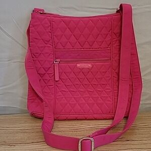 Vera Bradley Fuchsia Quilted Crossbody Hipster Bag Purse Womens